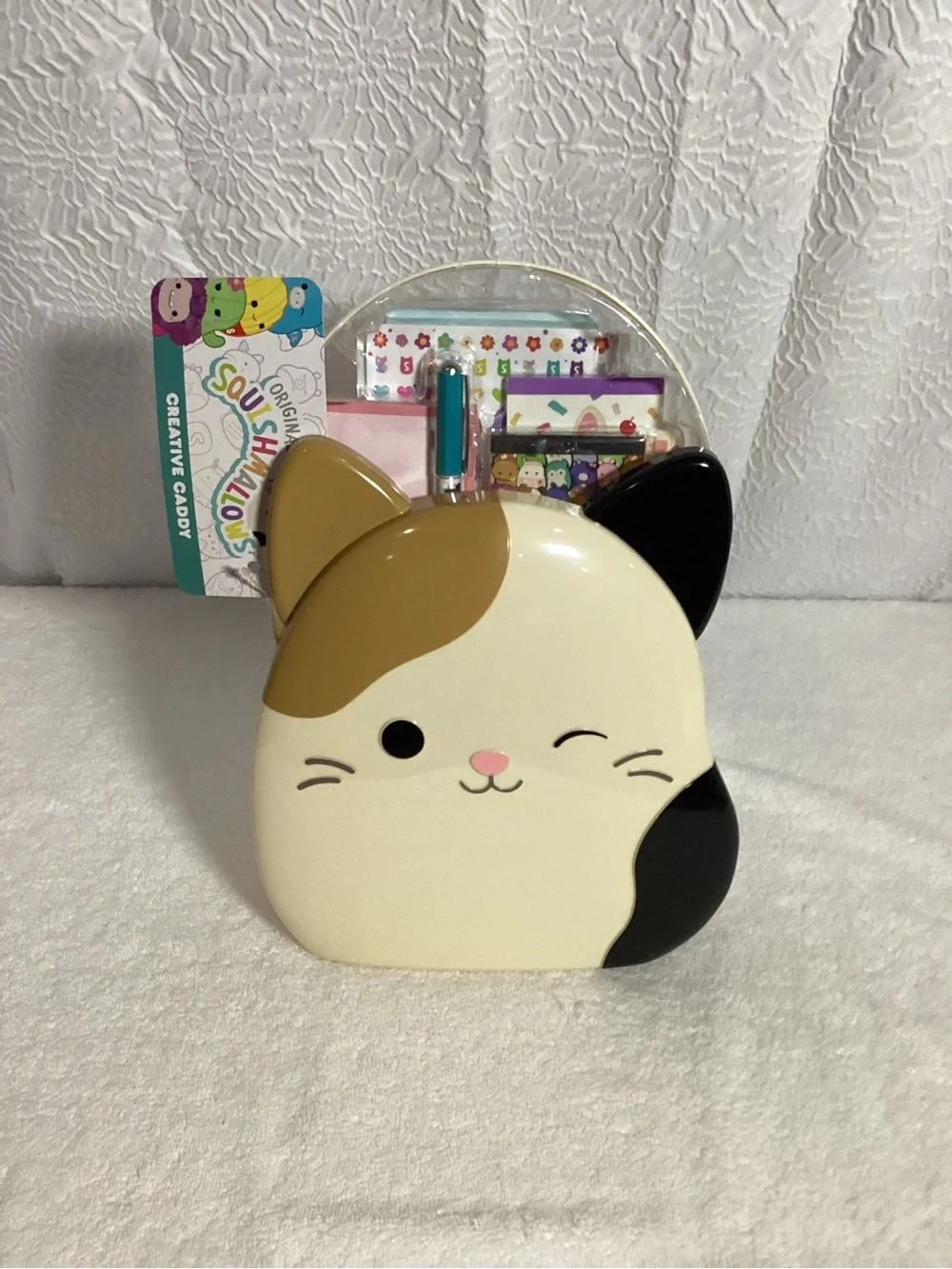 Squishmallows Original Creative Caddy Stationary Kitty Cat Set NEW Stickers, Pen